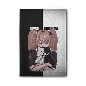 Обложка для автодокументов с принтом MONOKUMA  JUNKO в городе Новоалтайск, натуральная кожа |  размер 19,9*13 см; внутри 4 больших “конверта” для документов и один маленький отдел — туда идеально встанут права | anime | danganronpa | enoshima | junko | monokuma | аниме | джунко | игра | манга | медведь | монокума | робот медведь | эношима