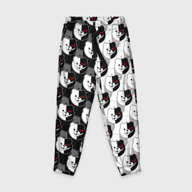 Детские брюки 3D с принтом MONOKUMA  МОНОКУМА PATTERN в городе Новоалтайск, 100% полиэстер | манжеты по низу, эластичный пояс регулируется шнурком, по бокам два кармана без застежек, внутренняя часть кармана из мелкой сетки | anime | danganronpa | enoshima | junko | monokuma | аниме | джунко | игра | манга | медведь | монокума | робот медведь | эношима