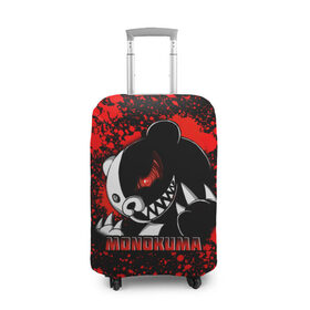 Чехол для чемодана 3D с принтом MONOKUMA  МОНОКУМА BLOOD в городе Новоалтайск, 86% полиэфир, 14% спандекс | двустороннее нанесение принта, прорези для ручек и колес | anime | danganronpa | enoshima | junko | monokuma | аниме | джунко | игра | кровь | манга | медведь | монокума | робот медведь | эношима