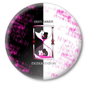 Значок с принтом MONOKUMA  МОНОКУМА HOURGLASS в городе Новоалтайск,  металл | круглая форма, металлическая застежка в виде булавки | Тематика изображения на принте: anime | danganronpa | enoshima | junko | monokuma | аниме | джунко | игра | манга | медведь | монокума | песочные часы | робот медведь | эношима