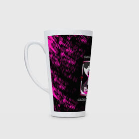 Кружка Латте с принтом MONOKUMA  МОНОКУМА HOURGLASS в городе Новоалтайск, Белая керамика | Объем 480 мл; Высота 150 мм; Диаметр 90 мм | anime | danganronpa | enoshima | junko | monokuma | аниме | джунко | игра | манга | медведь | монокума | песочные часы | робот медведь | эношима