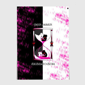 Постер с принтом MONOKUMA  МОНОКУМА HOURGLASS в городе Новоалтайск, 100% бумага
 | бумага, плотность 150 мг. Матовая, но за счет высокого коэффициента гладкости имеет небольшой блеск и дает на свету блики, но в отличии от глянцевой бумаги не покрыта лаком | anime | danganronpa | enoshima | junko | monokuma | аниме | джунко | игра | манга | медведь | монокума | песочные часы | робот медведь | эношима