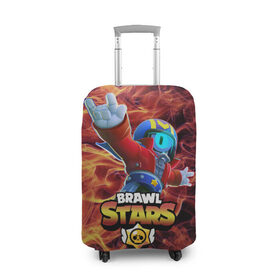 Чехол для чемодана 3D с принтом Brawl Stars - Stu в городе Новоалтайск, 86% полиэфир, 14% спандекс | двустороннее нанесение принта, прорези для ручек и колес | brawl | brawl ruffs | brawl stars | brawler | colonel ruffs | leon | new brawler | ruffs | ruffus | starrforce | stu | superstar | бравл | бравл старс | бравлер | гавс | гонщик | леон | руффс | сту | сту   каскадёр | сту суперзвезда | 