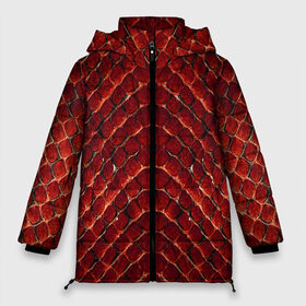 Женская зимняя куртка Oversize с принтом Red Snake в городе Новоалтайск, верх — 100% полиэстер; подкладка — 100% полиэстер; утеплитель — 100% полиэстер | длина ниже бедра, силуэт Оверсайз. Есть воротник-стойка, отстегивающийся капюшон и ветрозащитная планка. 

Боковые карманы с листочкой на кнопках и внутренний карман на молнии | reptile | scale | skin | snake | чешуя