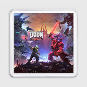 Магнит 55*55 с принтом Doom Eternal The Ancient Gods в городе Новоалтайск, Пластик | Размер: 65*65 мм; Размер печати: 55*55 мм | Тематика изображения на принте: demon | dlc | doom | doom slayer | doomguy | eternal | games | the ancient gods | демон | древние боги | дум | игры | палач рока