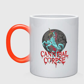 Кружка хамелеон с принтом Cannibal Corpse | Труп Каннибала (Z) в городе Новоалтайск, керамика | меняет цвет при нагревании, емкость 330 мл | Тематика изображения на принте: cannibal | cannibal corpse | corpse | death metal | deathgrind | алекс уэбстер | брутальный дэт метал | дэт метал | дэтграйнд | пол мазуркевич | роб барретт | труп каннибала