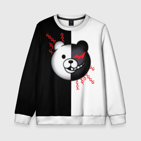 Детский свитшот 3D с принтом monokuma и епи в городе Новоалтайск, 100% полиэстер | свободная посадка, прямой крой, мягкая тканевая резинка на рукавах и понизу свитшота | anime | danganronpa | enoshima | junko | monokuma | аниме | джунко | игра | манга | медведь | монокума | робот медведь | эношима