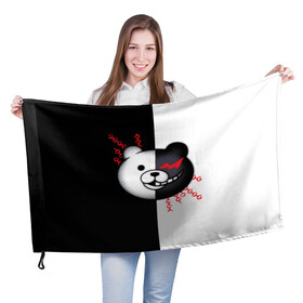 Флаг 3D с принтом monokuma и епи в городе Новоалтайск, 100% полиэстер | плотность ткани — 95 г/м2, размер — 67 х 109 см. Принт наносится с одной стороны | anime | danganronpa | enoshima | junko | monokuma | аниме | джунко | игра | манга | медведь | монокума | робот медведь | эношима