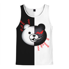 Мужская майка 3D с принтом monokuma и епи в городе Новоалтайск, 100% полиэстер | круглая горловина, приталенный силуэт, длина до линии бедра. Пройма и горловина окантованы тонкой бейкой | anime | danganronpa | enoshima | junko | monokuma | аниме | джунко | игра | манга | медведь | монокума | робот медведь | эношима