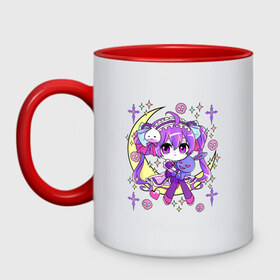 Кружка двухцветная с принтом Cute Chibi Kawaii в городе Новоалтайск, керамика | объем — 330 мл, диаметр — 80 мм. Цветная ручка и кайма сверху, в некоторых цветах — вся внутренняя часть | anime | chibi | cute | devil | girls | goth | kawaii | loli | made | manga | pastel | skull | star | аниме | бантики | гот | готик | готичная | девочка | девушка | доли | звезды | каваи | кавай | луна | манга | месяц | милая | мишка | плюшевый