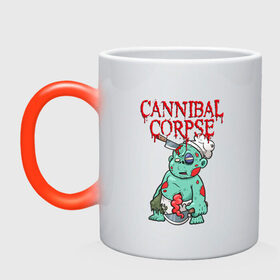Кружка хамелеон с принтом Cannibal Corpse | Труп Каннибала (Z) в городе Новоалтайск, керамика | меняет цвет при нагревании, емкость 330 мл | Тематика изображения на принте: cannibal | cannibal corpse | corpse | death metal | deathgrind | алекс уэбстер | брутальный дэт метал | дэт метал | дэтграйнд | пол мазуркевич | роб барретт | труп каннибала