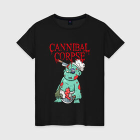Женская футболка хлопок с принтом Cannibal Corpse | Труп Каннибала (Z) в городе Новоалтайск, 100% хлопок | прямой крой, круглый вырез горловины, длина до линии бедер, слегка спущенное плечо | cannibal | cannibal corpse | corpse | death metal | deathgrind | алекс уэбстер | брутальный дэт метал | дэт метал | дэтграйнд | пол мазуркевич | роб барретт | труп каннибала