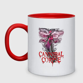 Кружка двухцветная с принтом Cannibal Corpse | Труп Каннибала (Z) в городе Новоалтайск, керамика | объем — 330 мл, диаметр — 80 мм. Цветная ручка и кайма сверху, в некоторых цветах — вся внутренняя часть | Тематика изображения на принте: cannibal | cannibal corpse | corpse | death metal | deathgrind | алекс уэбстер | брутальный дэт метал | дэт метал | дэтграйнд | пол мазуркевич | роб барретт | труп каннибала