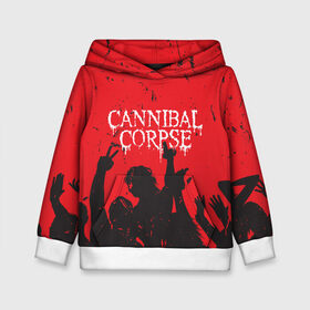 Детская толстовка 3D с принтом Cannibal Corpse | Труп Каннибала (Z) в городе Новоалтайск, 100% полиэстер | двухслойный капюшон со шнурком для регулировки, мягкие манжеты на рукавах и по низу толстовки, спереди карман-кенгуру с мягким внутренним слоем | Тематика изображения на принте: cannibal | cannibal corpse | corpse | death metal | deathgrind | алекс уэбстер | брутальный дэт метал | дэт метал | дэтграйнд | пол мазуркевич | роб барретт | труп каннибала