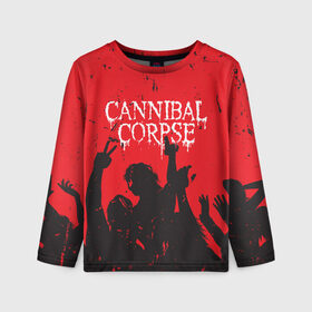 Детский лонгслив 3D с принтом Cannibal Corpse | Труп Каннибала (Z) в городе Новоалтайск, 100% полиэстер | длинные рукава, круглый вырез горловины, полуприлегающий силуэт
 | cannibal | cannibal corpse | corpse | death metal | deathgrind | алекс уэбстер | брутальный дэт метал | дэт метал | дэтграйнд | пол мазуркевич | роб барретт | труп каннибала
