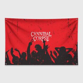 Флаг-баннер с принтом Cannibal Corpse | Труп Каннибала (Z) в городе Новоалтайск, 100% полиэстер | размер 67 х 109 см, плотность ткани — 95 г/м2; по краям флага есть четыре люверса для крепления | cannibal | cannibal corpse | corpse | death metal | deathgrind | алекс уэбстер | брутальный дэт метал | дэт метал | дэтграйнд | пол мазуркевич | роб барретт | труп каннибала