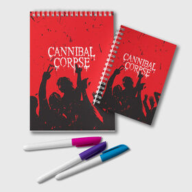 Блокнот с принтом Cannibal Corpse | Труп Каннибала (Z) в городе Новоалтайск, 100% бумага | 48 листов, плотность листов — 60 г/м2, плотность картонной обложки — 250 г/м2. Листы скреплены удобной пружинной спиралью. Цвет линий — светло-серый
 | Тематика изображения на принте: cannibal | cannibal corpse | corpse | death metal | deathgrind | алекс уэбстер | брутальный дэт метал | дэт метал | дэтграйнд | пол мазуркевич | роб барретт | труп каннибала