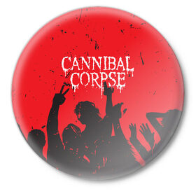 Значок с принтом Cannibal Corpse | Труп Каннибала (Z) в городе Новоалтайск,  металл | круглая форма, металлическая застежка в виде булавки | Тематика изображения на принте: cannibal | cannibal corpse | corpse | death metal | deathgrind | алекс уэбстер | брутальный дэт метал | дэт метал | дэтграйнд | пол мазуркевич | роб барретт | труп каннибала