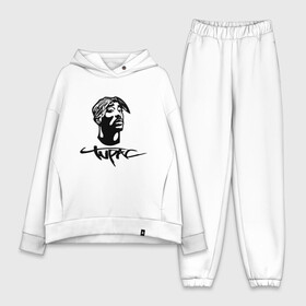 Женский костюм хлопок Oversize с принтом Tupac Shakur в городе Новоалтайск,  |  | 2pac | hiphop | los angeles | music | rap | shakur | tupac | west coast | легенда | лос анджелес | музыка | рэп | рэпер | тупак | хипхоп | шакур