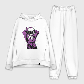 Женский костюм хлопок Oversize с принтом Glitch Anime Sad Girl в городе Новоалтайск,  |  | aesthetic | aesthetics | cosplay | cute | fox | japan | japanese | kitsune | manga | retrowave | vaporwave | аниме девочка | аниме ушки | глитч | глич | грусть | девушка | кицуне | кицунэ | косплей | лиса | лисичка | манга | милота | помехи | р