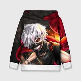 Детская толстовка 3D с принтом Kaneki Ghoul в городе Новоалтайск, 100% полиэстер | двухслойный капюшон со шнурком для регулировки, мягкие манжеты на рукавах и по низу толстовки, спереди карман-кенгуру с мягким внутренним слоем | anime | kaneki ken | manga | tokyo ghoul | аниме | джузо сузуя. | канеки кен | манга | манга гуля | перерождение | токийский гуль | токийском гуле