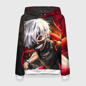 Женская толстовка 3D с принтом Kaneki Ghoul в городе Новоалтайск, 100% полиэстер  | двухслойный капюшон со шнурком для регулировки, мягкие манжеты на рукавах и по низу толстовки, спереди карман-кенгуру с мягким внутренним слоем. | anime | kaneki ken | manga | tokyo ghoul | аниме | джузо сузуя. | канеки кен | манга | манга гуля | перерождение | токийский гуль | токийском гуле