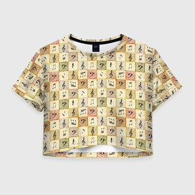 Женская футболка Crop-top 3D с принтом Музыкант в городе Новоалтайск, 100% полиэстер | круглая горловина, длина футболки до линии талии, рукава с отворотами | блюз | вечеринка | гитара | джаз | диджей | диско | дискотека | инструменты | кантри | караоке | классическая музыка | клуб | музыка | музыкальные | музыкант | наушники | ноты | поп | ритм н блюз | рок