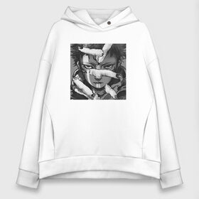 Женское худи Oversize хлопок с принтом JUJUTSU KAISEN | МАГИЧЕСКАЯ Б в городе Новоалтайск, френч-терри — 70% хлопок, 30% полиэстер. Мягкий теплый начес внутри —100% хлопок | боковые карманы, эластичные манжеты и нижняя кромка, капюшон на магнитной кнопке | anime | japan | japanese | jujutsu | jujutsu kaisen | kaisen | sukuna | аниме | двуликий призрак | иероглифы | инумаки | итадори | итадори юдзи | магическая битва | нобара | панда | рёмен | рёмен сукуна | сатору | сукуна | юдзи