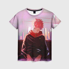 Женская футболка 3D с принтом JUJUTSU KAISEN | МАГИЧЕСКАЯ БИ в городе Новоалтайск, 100% полиэфир ( синтетическое хлопкоподобное полотно) | прямой крой, круглый вырез горловины, длина до линии бедер | anime | japan | japanese | jujutsu | jujutsu kaisen | kaisen | sukuna | аниме | двуликий призрак | иероглифы | инумаки | итадори | итадори юдзи | магическая битва | нобара | панда | рёмен | рёмен сукуна | сатору | сукуна | юдзи