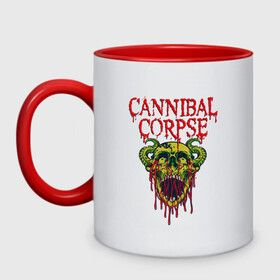 Кружка двухцветная с принтом Cannibal Corpse Труп Каннибала (Z) в городе Новоалтайск, керамика | объем — 330 мл, диаметр — 80 мм. Цветная ручка и кайма сверху, в некоторых цветах — вся внутренняя часть | cannibal | cannibal corpse | corpse | death metal | deathgrind | demon | devil | алекс уэбстер | брутальный дэт метал | демон | дэт метал | дэтграйнд | пол мазуркевич | роб барретт | труп каннибала | череп
