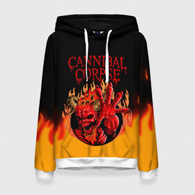 Женская толстовка 3D с принтом Cannibal Corpse | Труп Каннибала (Z) в городе Новоалтайск, 100% полиэстер  | двухслойный капюшон со шнурком для регулировки, мягкие манжеты на рукавах и по низу толстовки, спереди карман-кенгуру с мягким внутренним слоем. | cannibal | cannibal corpse | corpse | death metal | deathgrind | алекс уэбстер | брутальный дэт метал | дэт метал | дэтграйнд | пол мазуркевич | роб барретт | труп каннибала