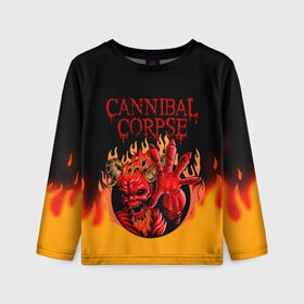 Детский лонгслив 3D с принтом Cannibal Corpse | Труп Каннибала (Z) в городе Новоалтайск, 100% полиэстер | длинные рукава, круглый вырез горловины, полуприлегающий силуэт
 | cannibal | cannibal corpse | corpse | death metal | deathgrind | алекс уэбстер | брутальный дэт метал | дэт метал | дэтграйнд | пол мазуркевич | роб барретт | труп каннибала