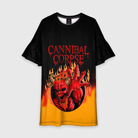 Детское платье 3D с принтом Cannibal Corpse | Труп Каннибала (Z) в городе Новоалтайск, 100% полиэстер | прямой силуэт, чуть расширенный к низу. Круглая горловина, на рукавах — воланы | cannibal | cannibal corpse | corpse | death metal | deathgrind | алекс уэбстер | брутальный дэт метал | дэт метал | дэтграйнд | пол мазуркевич | роб барретт | труп каннибала