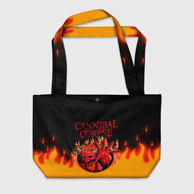 Пляжная сумка 3D с принтом Cannibal Corpse | Труп Каннибала (Z) в городе Новоалтайск, 100% полиэстер | застегивается на металлическую кнопку; внутренний карман застегивается на молнию. Стенки укреплены специальным мягким материалом, чтобы защитить содержимое от несильных ударов
 | cannibal | cannibal corpse | corpse | death metal | deathgrind | алекс уэбстер | брутальный дэт метал | дэт метал | дэтграйнд | пол мазуркевич | роб барретт | труп каннибала