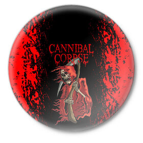 Значок с принтом Cannibal Corpse | Труп Каннибала (Z) в городе Новоалтайск,  металл | круглая форма, металлическая застежка в виде булавки | Тематика изображения на принте: cannibal | cannibal corpse | corpse | death metal | deathgrind | алекс уэбстер | брутальный дэт метал | дэт метал | дэтграйнд | пол мазуркевич | роб барретт | труп каннибала