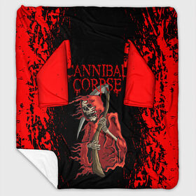 Плед с рукавами с принтом Cannibal Corpse | Труп Каннибала (Z) в городе Новоалтайск, 100% полиэстер | Закругленные углы, все края обработаны. Ткань не мнется и не растягивается. Размер 170*145 | cannibal | cannibal corpse | corpse | death metal | deathgrind | алекс уэбстер | брутальный дэт метал | дэт метал | дэтграйнд | пол мазуркевич | роб барретт | труп каннибала