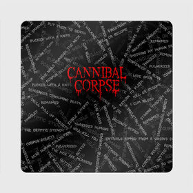 Магнит виниловый Квадрат с принтом Cannibal Corpse | Songs (Z) в городе Новоалтайск, полимерный материал с магнитным слоем | размер 9*9 см, закругленные углы | Тематика изображения на принте: cannibal | cannibal corpse | corpse | death metal | deathgrind | алекс уэбстер | брутальный дэт метал | дэт метал | дэтграйнд | пол мазуркевич | роб барретт | труп каннибала