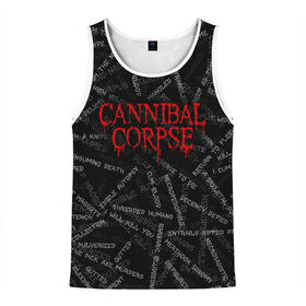 Мужская майка 3D с принтом Cannibal Corpse | Songs (Z) в городе Новоалтайск, 100% полиэстер | круглая горловина, приталенный силуэт, длина до линии бедра. Пройма и горловина окантованы тонкой бейкой | Тематика изображения на принте: cannibal | cannibal corpse | corpse | death metal | deathgrind | алекс уэбстер | брутальный дэт метал | дэт метал | дэтграйнд | пол мазуркевич | роб барретт | труп каннибала