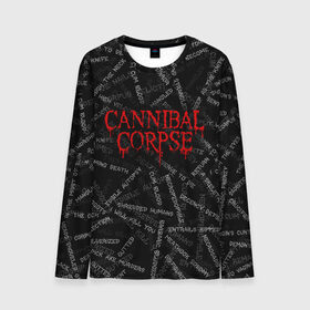 Мужской лонгслив 3D с принтом Cannibal Corpse | Songs (Z) в городе Новоалтайск, 100% полиэстер | длинные рукава, круглый вырез горловины, полуприлегающий силуэт | cannibal | cannibal corpse | corpse | death metal | deathgrind | алекс уэбстер | брутальный дэт метал | дэт метал | дэтграйнд | пол мазуркевич | роб барретт | труп каннибала