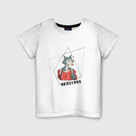 Детская футболка хлопок с принтом Beastars | Выдающиеся звери | Легоси в городе Новоалтайск, 100% хлопок | круглый вырез горловины, полуприлегающий силуэт, длина до линии бедер | 2 | anime | beastars | аниме | второй | выдающиеся | геометрия | джек | джуно | животные | звери | зверята | легоси | луи | манга | рамка | сезон | сериал | хару
