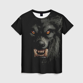 Женская футболка 3D с принтом Оборотень | Werewolf в городе Новоалтайск, 100% полиэфир ( синтетическое хлопкоподобное полотно) | прямой крой, круглый вырез горловины, длина до линии бедер | werewolf | волк | зверь | зло | мистика | монстр | оборотень | полнолуние | ужасы