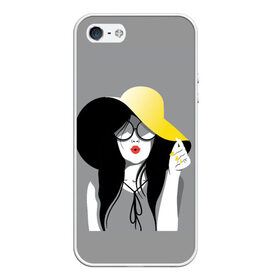 Чехол для iPhone 5/5S матовый с принтом Fashion в городе Новоалтайск, Силикон | Область печати: задняя сторона чехла, без боковых панелей | женщина | красота | мода | шляпа