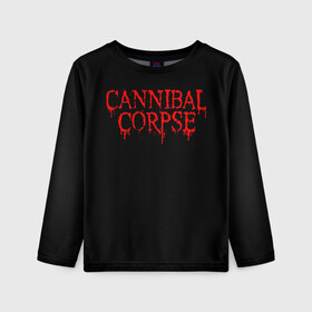 Детский лонгслив 3D с принтом Cannibal Corpse в городе Новоалтайск, 100% полиэстер | длинные рукава, круглый вырез горловины, полуприлегающий силуэт
 | at | back | birth | bleeding | bloodthirst | butchered | cannibal | corpse | eaten | evisceration | gallery | gore | kill | kreaton | life | mutilated | obsessed | of | slayer | sodom | spawn | suicide | the | to | tomb | unimagined | vile | 