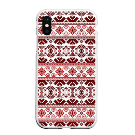 Чехол для iPhone XS Max матовый с принтом Русские народные узоры в городе Новоалтайск, Силикон | Область печати: задняя сторона чехла, без боковых панелей | deer | folk patterns | patterns | russian patterns | slavic clothing | slavic style | народные узоры | олень | русские узоры | славянская одежда | славянский стиль | узоры