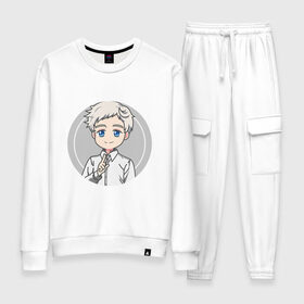 Женский костюм хлопок с принтом Norman | The Promised Neverland (Z) в городе Новоалтайск, 100% хлопок | на свитшоте круглая горловина, мягкая резинка по низу. Брюки заужены к низу, на них два вида карманов: два 