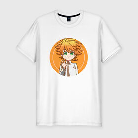 Мужская футболка хлопок Slim с принтом Emma The Promised Neverland (Z) в городе Новоалтайск, 92% хлопок, 8% лайкра | приталенный силуэт, круглый вырез ворота, длина до линии бедра, короткий рукав | ema | emma | promised neverland | the promised neverland | yakusoku no neverland | ема | емма | неверленд | обещанная страна | обещанная страна грёз | обещанный неверленд | эма | эмма | якусоку но нэба