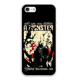 Чехол для iPhone 5/5S матовый с принтом HOW CAN YOU DESTROY A MONSTER в городе Новоалтайск, Силикон | Область печати: задняя сторона чехла, без боковых панелей | anime | kaneki ken | tokyo ghoul | tokyo ghoul: re | аниме | анимэ | гули | джузо сузуя | канеки кен | кузен йошимура | наки | нишики нишио | ре | ренджи йомо | ризе камиширо | токийский гуль | тоука киришима | ута