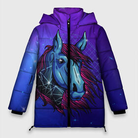Женская зимняя куртка Oversize с принтом Retrowave Neon Horse в городе Новоалтайск, верх — 100% полиэстер; подкладка — 100% полиэстер; утеплитель — 100% полиэстер | длина ниже бедра, силуэт Оверсайз. Есть воротник-стойка, отстегивающийся капюшон и ветрозащитная планка. 

Боковые карманы с листочкой на кнопках и внутренний карман на молнии | 1980 | 80s | geometry | horses | pony | retrowave | retrowave принт | space | vaporwave | волшебная лошадь | восьмидесятые | геометрия | космос | лошадка | нео | неоновая лошадь | неоновые огни | неоновый конь | пони | ретровейв