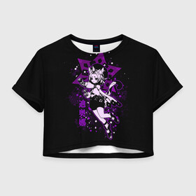 Женская футболка Crop-top 3D с принтом GENSHIN IMPACT ДИОНА в городе Новоалтайск, 100% полиэстер | круглая горловина, длина футболки до линии талии, рукава с отворотами | diona | genshin impact | геншин импакт | диона | игры | крио | персонажи