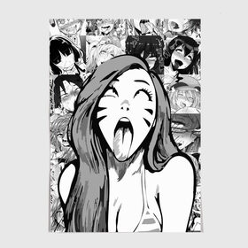 Постер с принтом Belle Delphine Ahegao в городе Новоалтайск, 100% бумага
 | бумага, плотность 150 мг. Матовая, но за счет высокого коэффициента гладкости имеет небольшой блеск и дает на свету блики, но в отличии от глянцевой бумаги не покрыта лаком | ahegao | anime | belle delphine | аниме | ахегао | ахэгао | бель дельфин | девушка | лицо | сенпай | язык